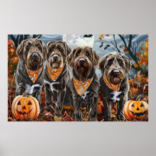 Poster Wirehaired Pointing Griffon Halloween Spooky