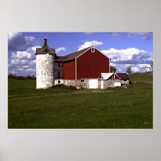 Poster Wisconsin Barn com Brick Silo