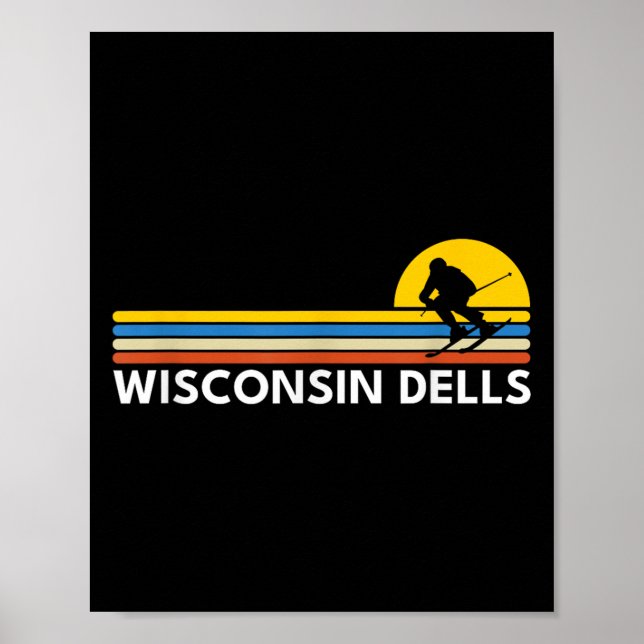 Poster Wisconsin Dells Antigos Souvenirs Retro Esqui  (Frente)