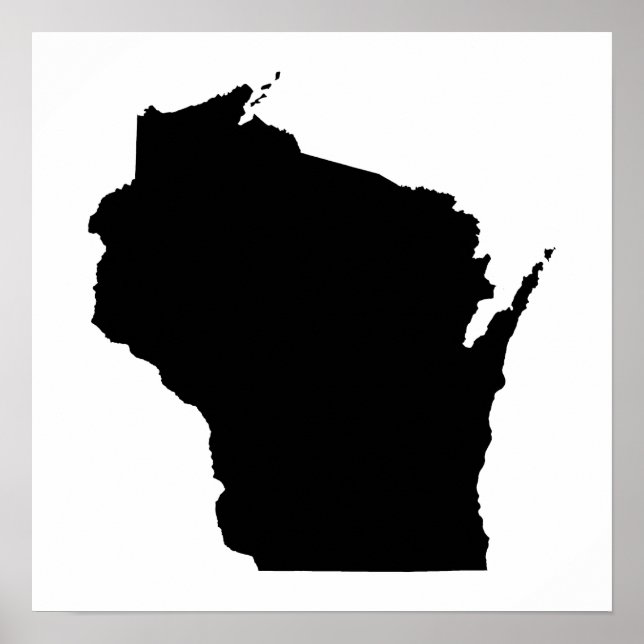 Poster Wisconsin em Preto (Frente)