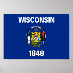 Poster Wisconsin Flag