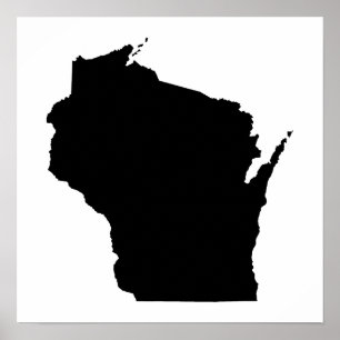 Poster Wisconsin no preto