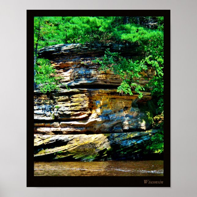 Pôster Wisconsin River Rocks (Frente)