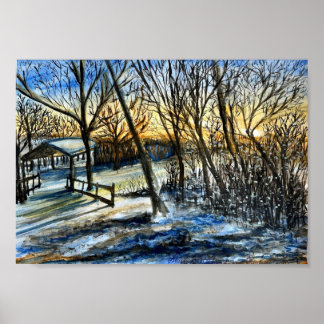 Poster Wisconsin Winter Sunset por Shira B