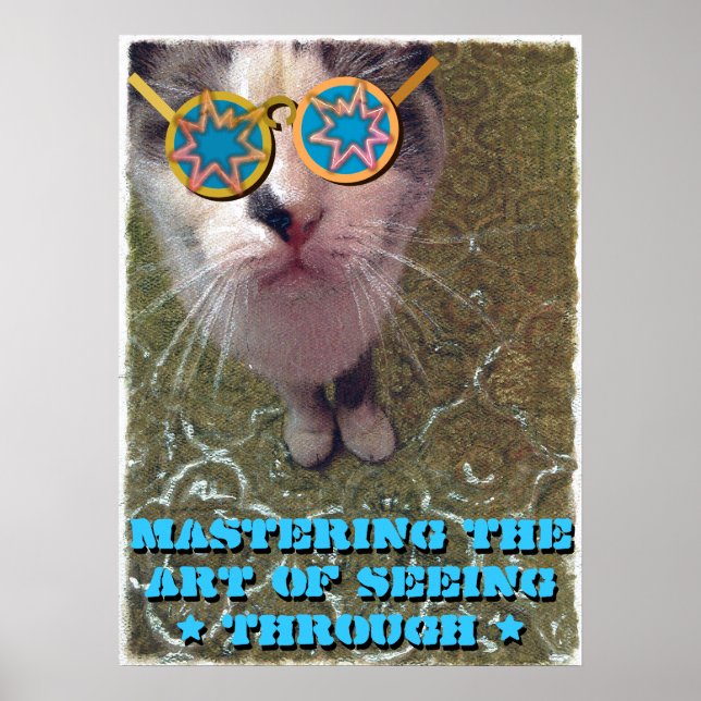 Poster Wise Cat with Funny Glasses (Frente)