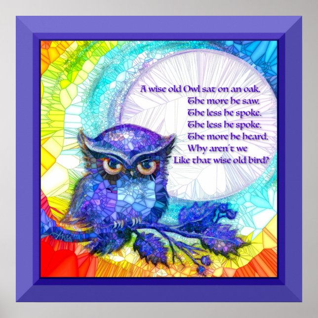 Poster Wise Old Owl Bordering (Frente)