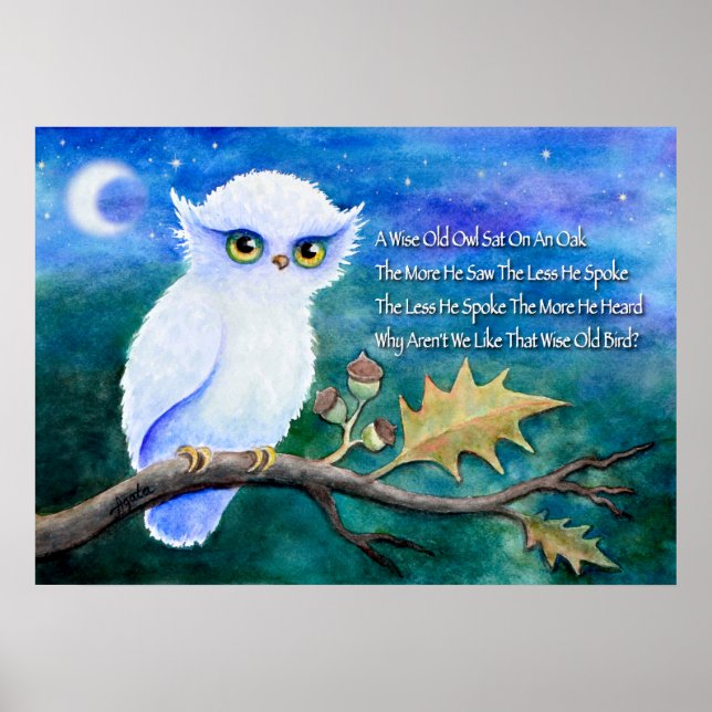 Poster Wise Old Owl Rhime (Frente)