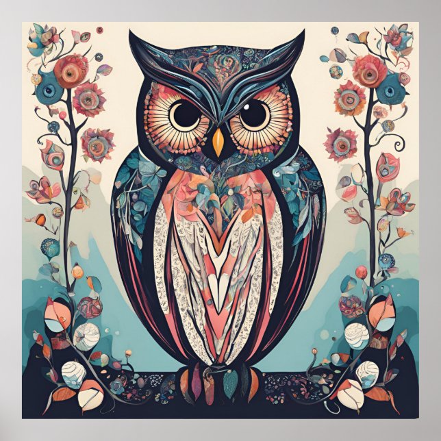 Poster Wise Whimsy Owl para download (Frente)