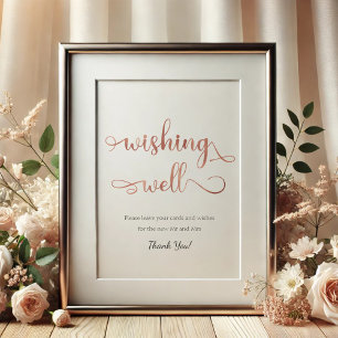 Poster "Wishing well" Rosa dourado Simples Sinal de Casam