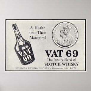 Poster Wiskey escocês da cuba 69