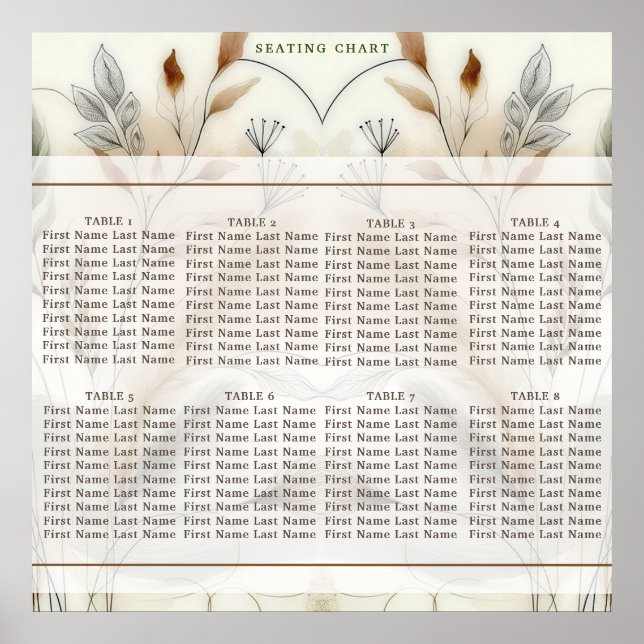 Poster Wispy Greenery Modern Botanical Seating (Frente)