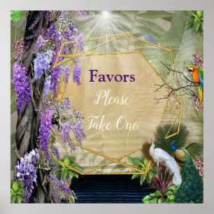 Poster Wisteria e aves grandes, Temas Dreamscape