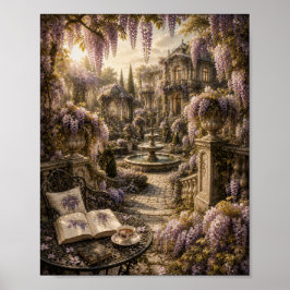 Poster Wisteria Fountain Estate Vintage Botanical