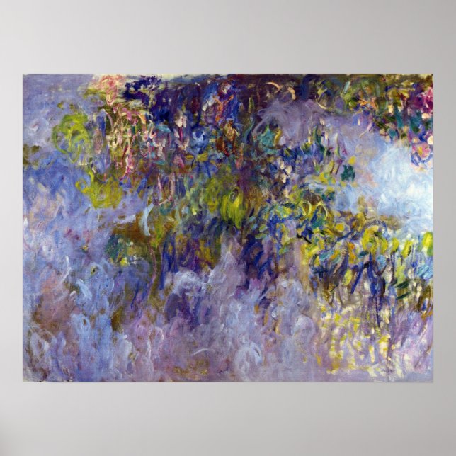 Pôster Wisteria (metade esquerda) por Claude Monet (Frente)