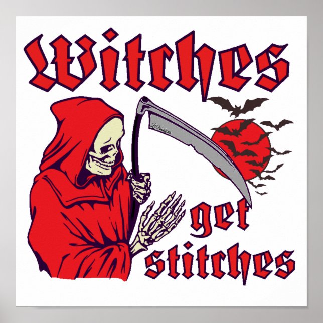 Poster WITCHES TÊM ESTITCHES engraçados assustadores no h (Frente)