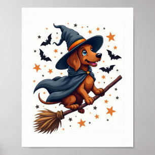 Poster Witchy Dachshund Delight