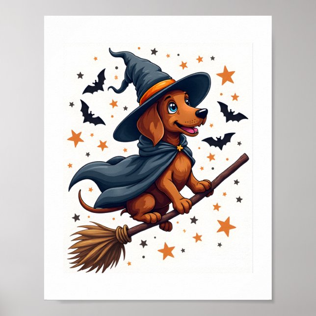 Poster Witchy Dachshund Delight (Frente)