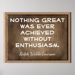 Pôster Without Enthusiasm _Emerson quote - print
