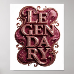 Poster Witty Gold LEGENDÁRIO Design Moderno