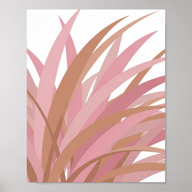 Poster Witty Pink FOLHAS ROSAS EM FUNDO PRETO (Frente)