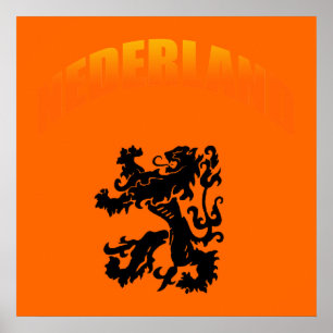 Poster Wk de Voetbal do leeuw de Nederland