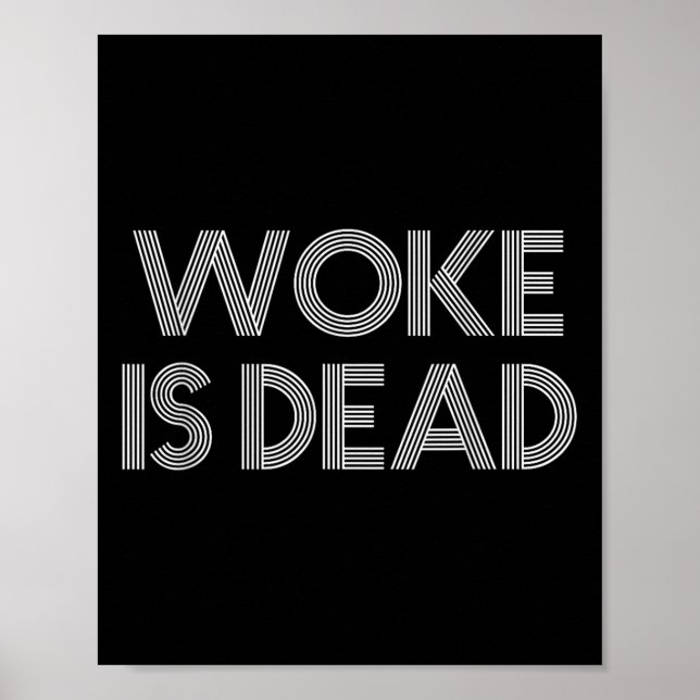Poster Woke É Morto Slogan Sarcástico Engraçado (Frente)