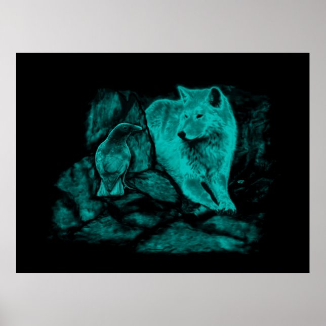Poster Wolf and Raven in the Night (Frente)