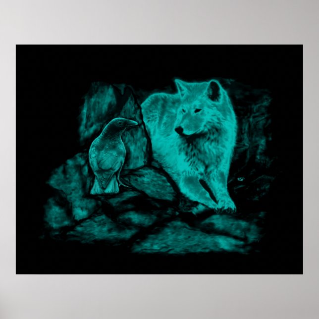 Poster Wolf and Raven in the Night (Frente)