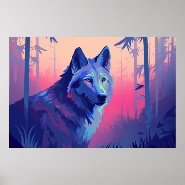 Poster Wolf Animal Alpha Forest Natureza Selvagem (Frente)