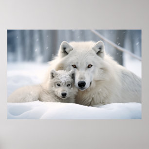 Poster Wolf Animal Wilderness Beauness Art