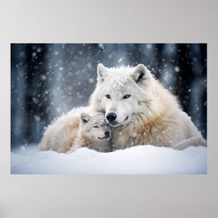 Poster Wolf Animal Wilderness Beauness Art