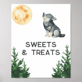 Poster Wolf Baby Shower Sweets and Treats