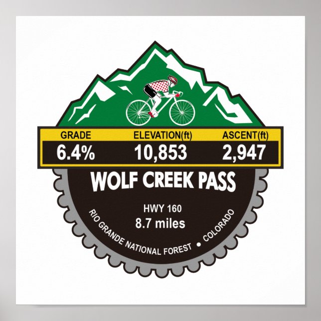 POSTER WOLF CREEK PASS- RIO GRANDE NF, CO -"MONTANHA" (Frente)