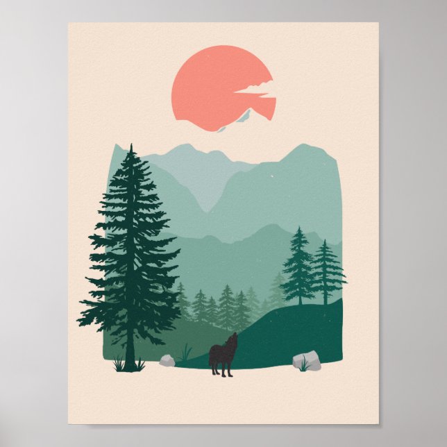 Poster Wolf e o Pacífico Excelente Noroeste (Frente)