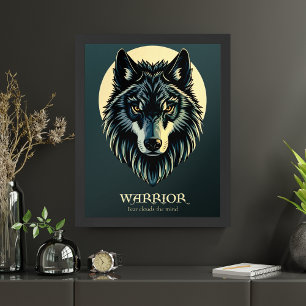 Poster Wolf encara o guerreiro tribal fenrir sem medo Pos