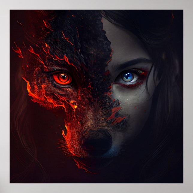 Poster Wolf Fire (Frente)