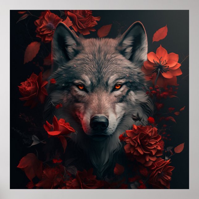 Poster Wolf Fleur (Frente)