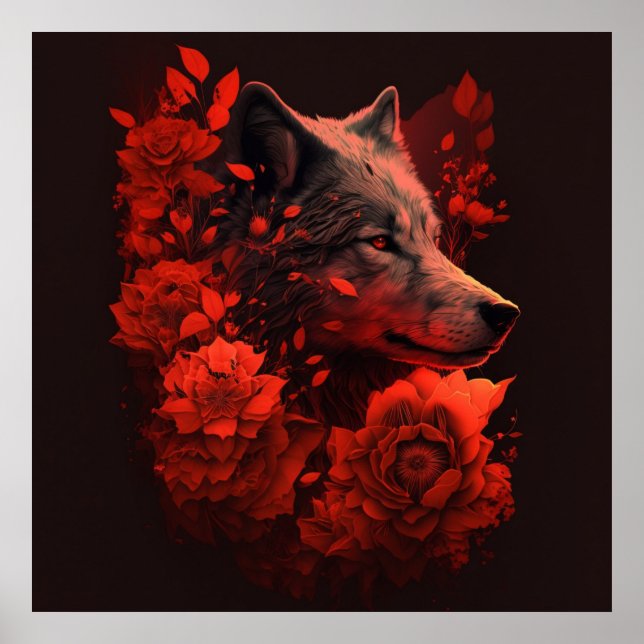 Poster Wolf Fleur (Frente)