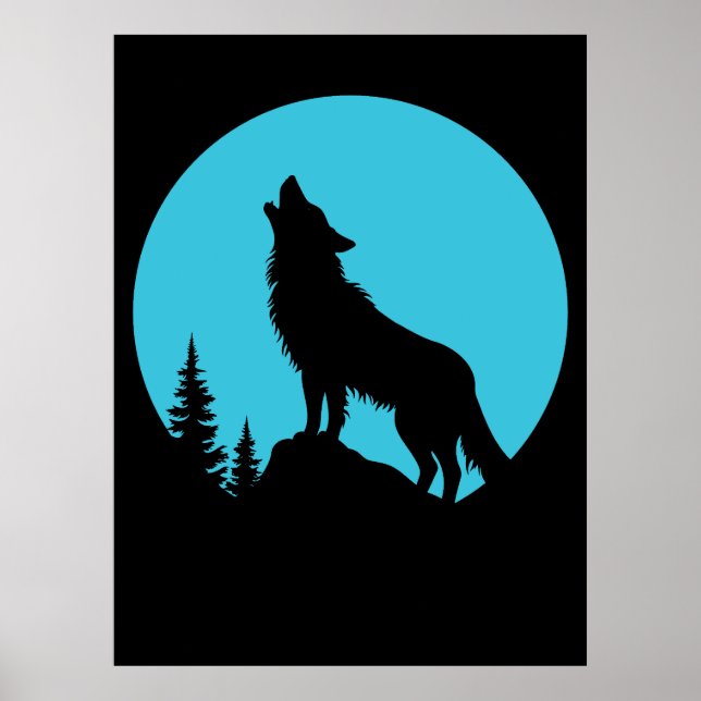 Poster Wolf Forest Nature ao ar livre Silhouette (Frente)