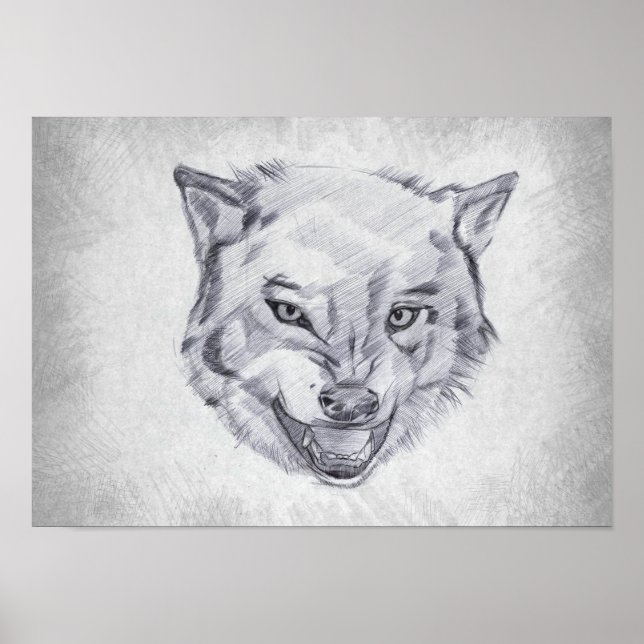 Poster Wolf - Graphic Drawing (Frente)