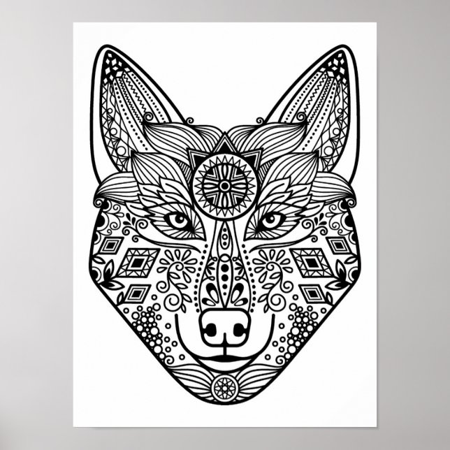 Pôster Wolf Head 2 inspirado (Frente)