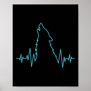 Poster Wolf Howling Pulse Heartbeat Wolves Costume Animal