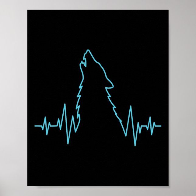 Poster Wolf Howling Pulse Heartbeat Wolves Costume Animal (Frente)