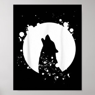 Poster Wolf Men Silhouette Animal Motif Environmental
