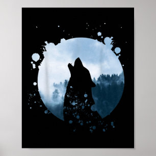 Poster Wolf Men Silhouette Animal Motif Environmental