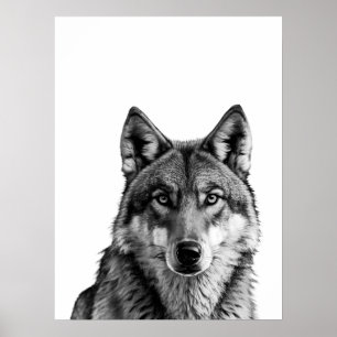 Poster Wolf Modern Retrato preto
