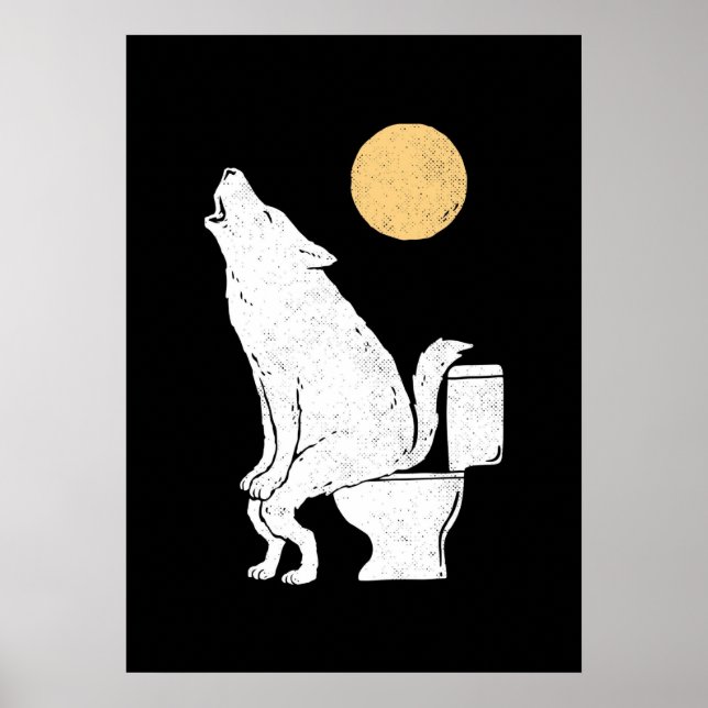 Poster Wolf on bathroom c (Frente)