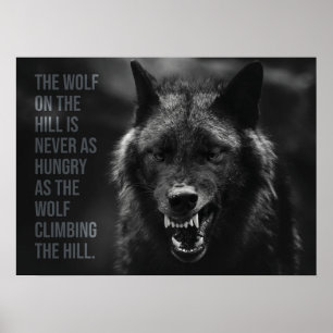 Poster Wolf On Hill - Hustle, Sucesso, Empreendedor