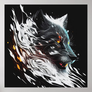 Poster Wolf Portrait Animal Painting Willife Adventure