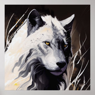 Poster Wolf Portrait Animal Painting Willife Adventure